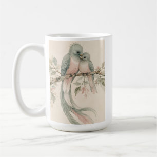 Vintage-Aquarell-Liebesvögel Kaffeetasse