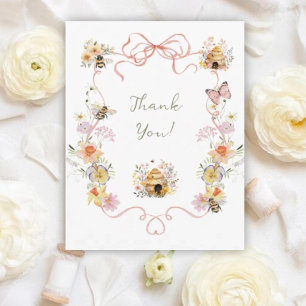 Vintage-Aquarell-Mama-wird-Biene-Baby-Party Dankeskarte