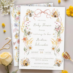 Vintage-Aquarell-Mama-wird-Biene-Baby-Party Einladung