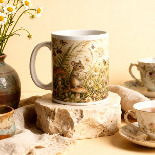 Vintage-Aquarell-Maus Cottagecore-Wald  Jumbo-Tasse