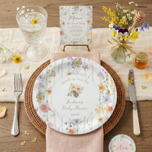 Vintage-Aquarell-Mommy-to-Bee-Baby-Shower Pappteller
