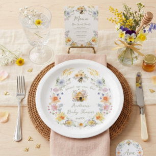 Vintage-Aquarell-Mommy-to-Bee-Baby-Shower Pappteller