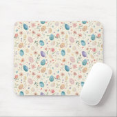 Vintage-Aquarell-Osterblumen-Blätter-Eier Mousepad (Mit Mouse)