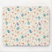 Vintage-Aquarell-Osterblumen-Blätter-Eier Mousepad (Vorne)