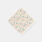 Vintage-Aquarell-Osterblumen-Blätter-Eier Serviette (Ecke)