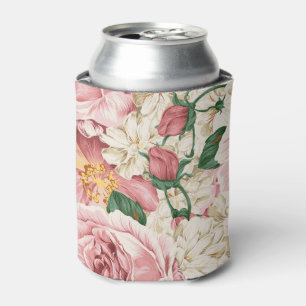 Vintage-Aquarell-Rosa-Pfingstrosen-Blumen-Kühler Dosenkühler