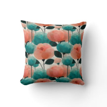 Vintage-Aquarell-Rosa- und Grün-Blumenmuster