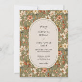 Vintage Aquarell Salbei Terrakotta-Wildblumen Einladung (Vorderseite)