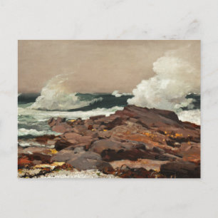 Vintage-Aquarell-Seelandschaft Wilde Meereswellen Postkarte