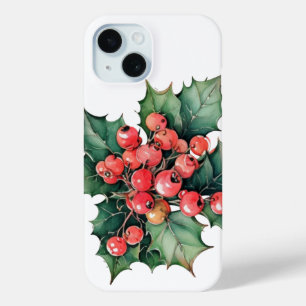 Vintage-Aquarell-Stechpalmen-Beeren-Blätter Case-Mate iPhone Hülle