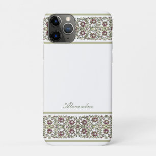 Vintage-Aquarell Stilvolle Mauve-Pink-Floralranke Case-Mate iPhone Hülle