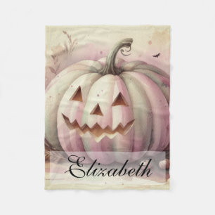 Vintage-Aquarell von Halloween-Kürbissen im Herbst Fleecedecke