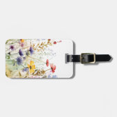 Vintage Aquarell-Wildblumen Gepäckanhänger (Vorderseite horizontal)