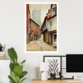 Vintage Aquarellbinde Die Straße Poster (Heimbüro)