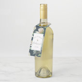 Vintage Aquarellblume, Marine und Creme Flaschenanhänger (Angewinkelt)