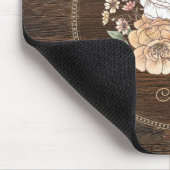 Vintage Aquarellblume mit Namen Mousepad (Ecke)