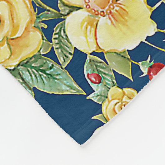 Vintage Aquarellblumen-Rose Hintergrund | Fleecedecke (Ecke)