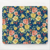 Vintage Aquarellblumen-Rose Hintergrund | Mousepad (Vorne)