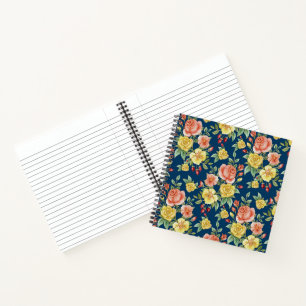Vintage Aquarellblumen-Rose Hintergrund Notizblock