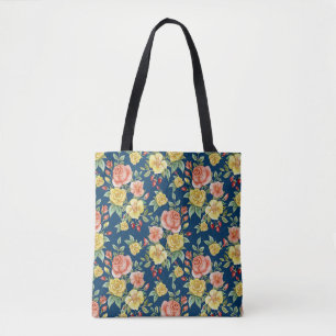 Vintage Aquarellblumen-Rose Hintergrund Tasche