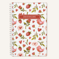 Vintage Aquarellblütenmuster Rote Rosen Vogelmuste