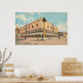 Vintage aquarelle Venice Doge's Palace Poster (Küche)