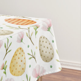 Vintage Aquarelleier & Frühlingsblumen Ostern Tischdecke
