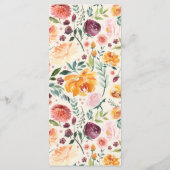 Vintage Aquarellenkarte Herbstblütenkarte Menükarte (Rückseite)