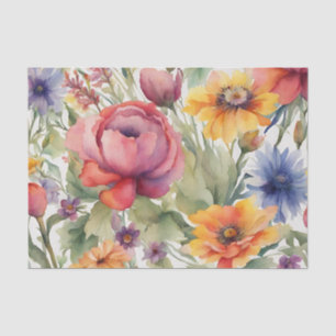 Vintage Aquarellfarbe Gemischte Blume im Blut Seidenpapier