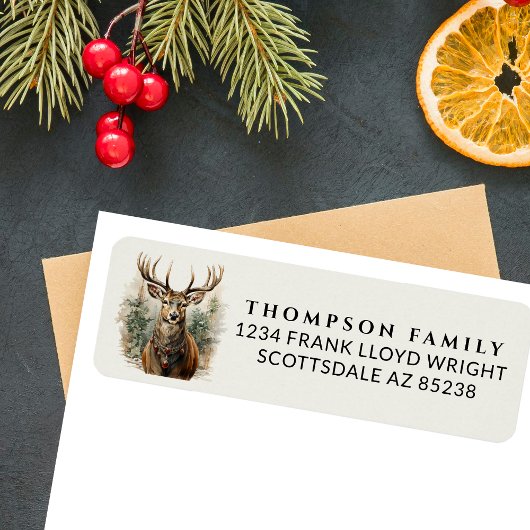 Vintage Aquarellfarbe Hirsche Weihnachtsfeiertage