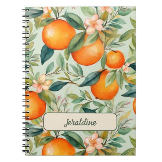 Vintage Aquarellfarbe Mandarine Orange Notizblock (Vorderseite)