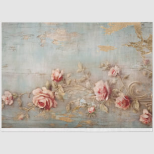 Vintage Aquarellfarbe Rosa Englische Rose Imitat G Seidenpapier