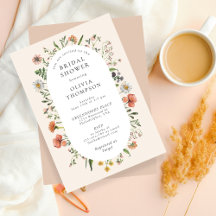Vintage Aquarellfarbe Wildblume Arche Brautparty