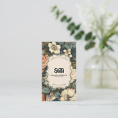 Vintage Aquarellfarben-Blume Beruflich Visitenkarte (Stehend Vorderseite)