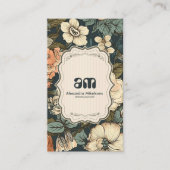 Vintage Aquarellfarben-Blume Beruflich Visitenkarte (Vorderseite)