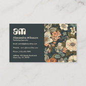 Vintage Aquarellfarben-Blume Beruflich Visitenkarte (Rückseite)