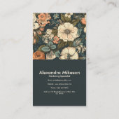 Vintage Aquarellfarben-Blume Beruflich Visitenkarte (Rückseite)