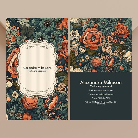 Vintage Aquarellfarben-Blume Beruflich Visitenkarte