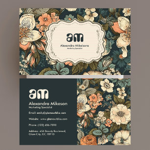 Vintage Aquarellfarben-Blume Beruflich Visitenkarte