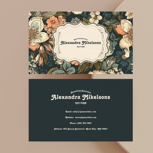 Vintage Aquarellfarben-Blume Beruflich Visitenkarte