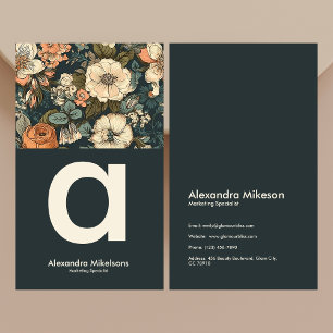 Vintage Aquarellfarben-Blume Beruflich Visitenkarte