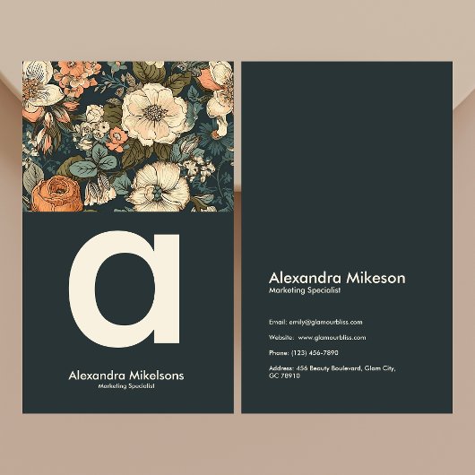 Vintage Aquarellfarben-Blume Beruflich Visitenkarte