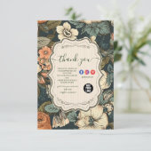 Vintage Aquarellfarben-Blume Berufliches Geschäft Dankeskarte (Stehend Vorderseite)