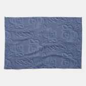 Vintage Aquarellfarben Blume Blau Geschirrtuch (Horizontal)