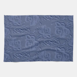 Vintage Aquarellfarben Blume Blau Geschirrtuch