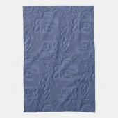 Vintage Aquarellfarben Blume Blau Geschirrtuch (Vertikal)