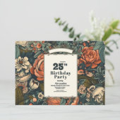 Vintage Aquarellfarben Blume Geburtstag Einladung (Stehend Vorderseite)