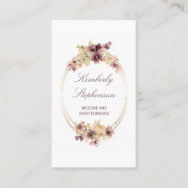 Vintage Aquarellfarben Blume Gold und Mauve Elegan Visitenkarte