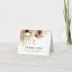 Vintage Aquarellfarben-Blume - Hochzeitsdanken Dankeskarte