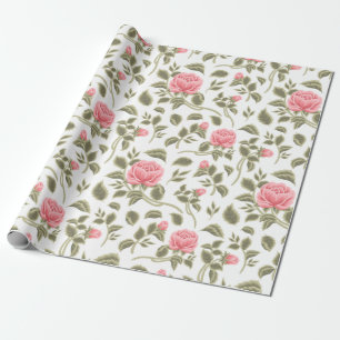 Vintage Aquarellfarben Pastellrosen Geschenkpapier